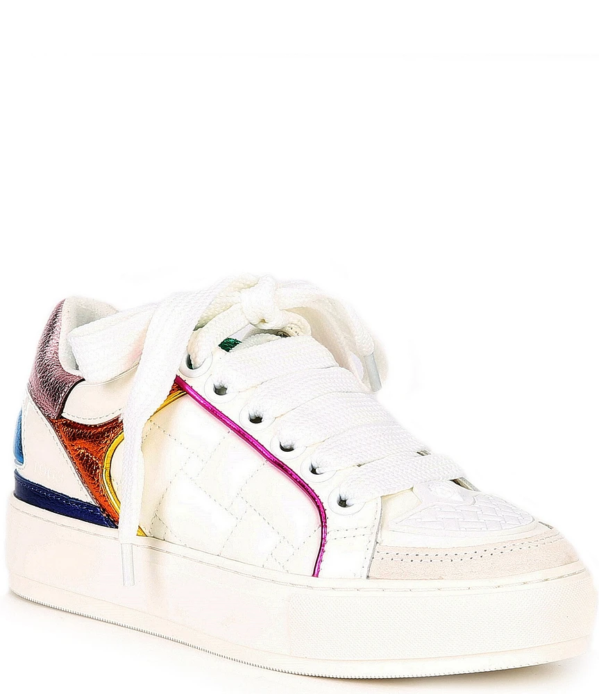 Kurt Geiger London Southbank Metallic Quilted Leather Platform Sneakers