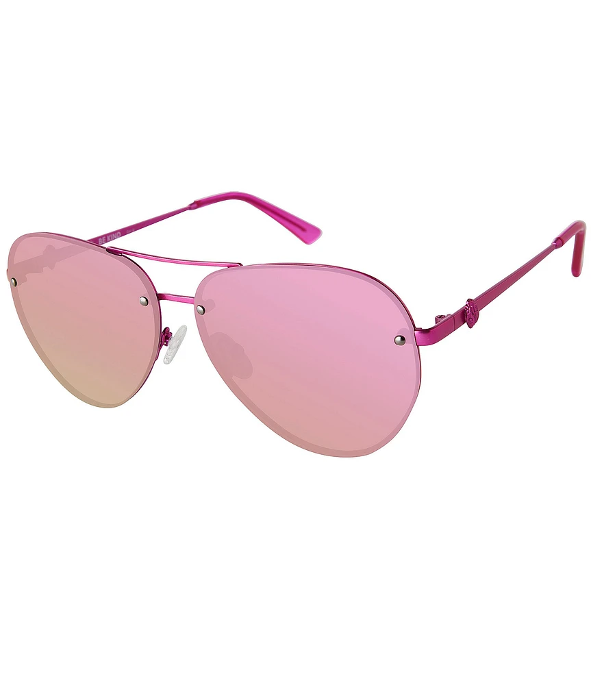 Kurt Geiger London Women's KGL1002 Shoreditch 60mm Pink Flash Lens Aviator Sunglasses