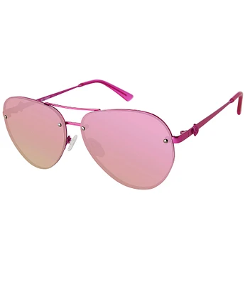 Kurt Geiger London Women's KGL1002 Shoreditch 60mm Pink Flash Lens Aviator Sunglasses