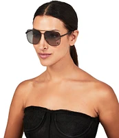 Kurt Geiger London Women's KGL1003 Shoreditch Navigator 61mm Square Sunglasses