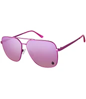 Kurt Geiger London Women's KGL1003 Shoreditch Navigator Mirrored Lens 61mm Square Sunglasses