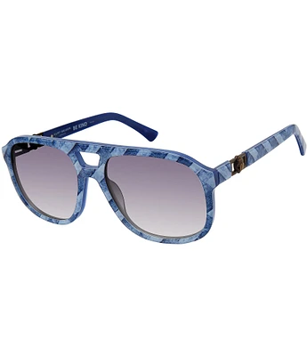 Kurt Geiger London Women's KGL1020 58mm Denim Print Square Sunglasses