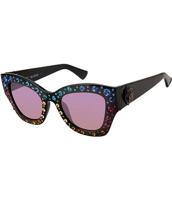 Kurt Geiger London Women's Rainbow Rhinestone KGL1013 58mm Cat Eye Sunglasses