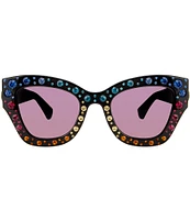 Kurt Geiger London Women's Rainbow Rhinestone KGL1013 58mm Cat Eye Sunglasses