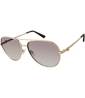 Kurt Geiger London Women'sKGL1001 Shoreditch 62mm Mirrored Lens Aviator Sunglasses