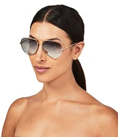 Kurt Geiger London Women'sKGL1001 Shoreditch 62mm Mirrored Lens Aviator Sunglasses