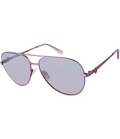 Kurt Geiger London Women'sKGL1001 Shoreditch 62mm Mirrored Lens Aviator Sunglasses