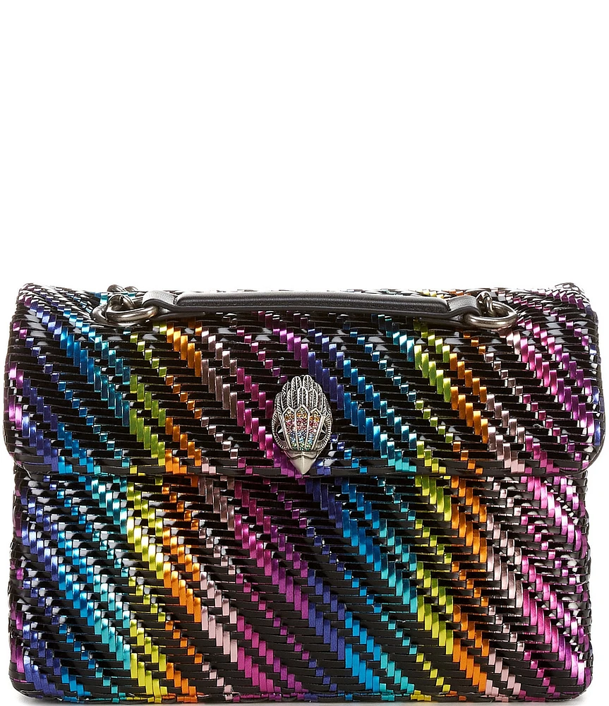 Kurt Geiger London Woven Rainbow Pattern Kensington Crossbody Bag