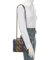 Kurt Geiger London Woven Rainbow Pattern Kensington Crossbody Bag