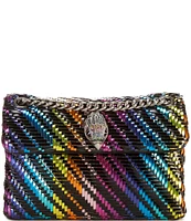 Kurt Geiger London Woven Rainbow Pattern Mini Kensington Crossbody Bag