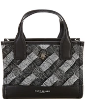 Kurt Geiger London XS Kensington Black Denim Square Tote Bag