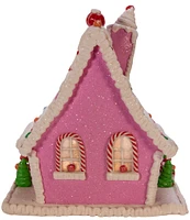 Kurt S. Adler 10-Inch Pink Battery-Operated Candy LED Gingerbread House Tabletop Decoration