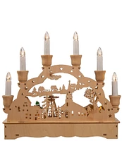 Kurt S. Adler 10.25-Inch Wooden LED Light-Up Musical/Motion Christmas Village Tabletop Decor