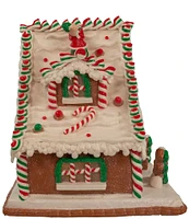 Kurt S. Adler 10.5-Inch Battery-Operated Light Up Santa's Workshop Gingerbread House Tabletop Decoration