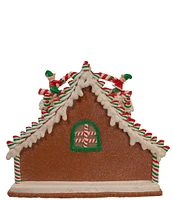 Kurt S. Adler 10.5-Inch Battery-Operated Light Up Santa's Workshop Gingerbread House Tabletop Decoration