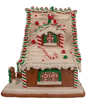 Kurt S. Adler 10.5-Inch Battery-Operated Light Up Santa's Workshop Gingerbread House Tabletop Decoration