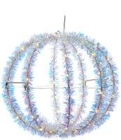 Kurt S. Adler 12-Inch Superbright LED Tinsel Foldable Metal Sphere Holiday Decor