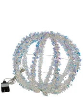 Kurt S. Adler 12-Inch Superbright LED Tinsel Foldable Metal Sphere Holiday Decor