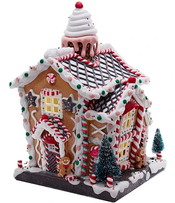 Kurt S. Adler 14-Inch Battery-Operated Light-Up Gingerbread House Tabletop Decor