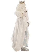 Kurt S. Adler 21-Inch Silver, White, and Lavender Blue Standing Santa With Owl Figurine