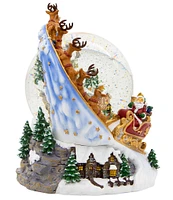 Kurt S. Adler 6.5 Inch LED Battery-Operated Musical Santa and Sled Water Globe