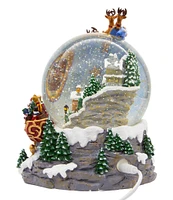 Kurt S. Adler 6.5 Inch LED Battery-Operated Musical Santa and Sled Water Globe