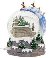 Kurt S. Adler 6.5 Inch LED Battery-Operated Musical Santa and Sled Water Globe