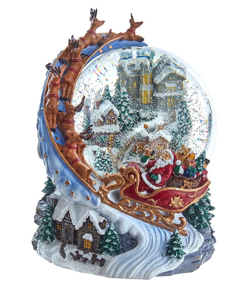 Kurt S. Adler 6.5 Inch LED Battery-Operated Musical Santa and Sled Water Globe