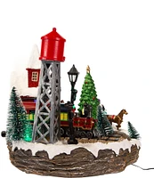 Kurt S. Adler 9.25-Inch Light Up Musical Christmas Village Tabletop Decoration