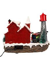 Kurt S. Adler 9.25-Inch Light Up Musical Christmas Village Tabletop Decoration