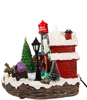 Kurt S. Adler 9.25-Inch Light Up Musical Christmas Village Tabletop Decoration