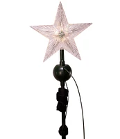 Kurt S. Adler LED Star Tree Topper with Rotating Santa & Sleigh Tree Topper