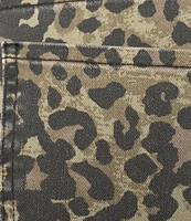 KUT from the Kloth Kelsey Leopard Print High Rise Ankle Flare Leg Jeans