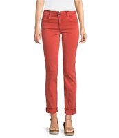 KUT from the Kloth Amy Denim Double Button Ankle Straight Leg Roll Up Cuff Jeans