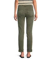 KUT from the Kloth Amy Denim Double Button Ankle Straight Leg Roll Up Cuff Jeans
