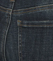 KUT from the Kloth Amy Stretch Denim High Rise Straight Leg Double Button Cropped Jeans
