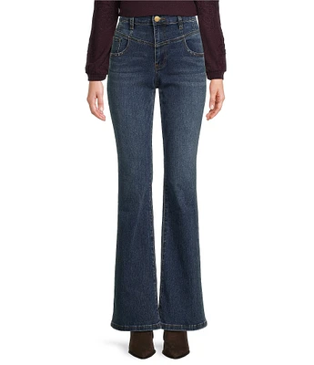 KUT from the Kloth Ana Stretch Denim High-Rise Front Yoke Flare Jeans