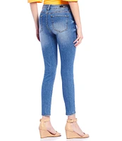 KUT from the Kloth Connie Mid Rise Skinny Leg Destructed Hem Jeans