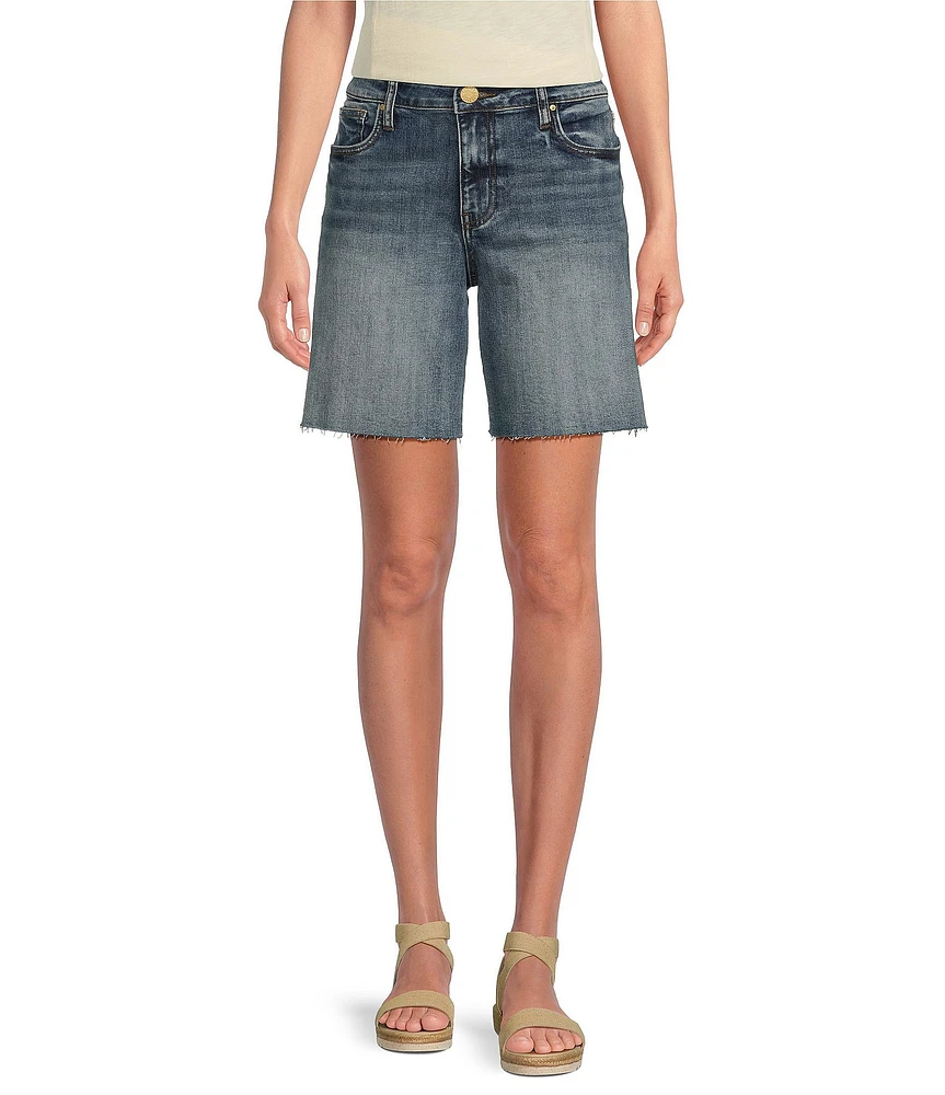 KUT from the Kloth Hailey Stretch Denim High Rise Bermuda Shorts