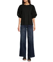 KUT from the Kloth Jodi High Rise Wide Leg Patch Pocket Jeans