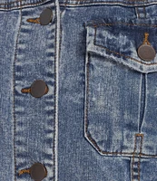 KUT from the Kloth Kara Notch Collar Long Sleeve Flap Pocket Frayed Hem Denim Jacket
