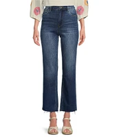 KUT from the Kloth Kelsey High Rise Flare-Inset Leg Fab Ab Technology Stretch Denim Jeans