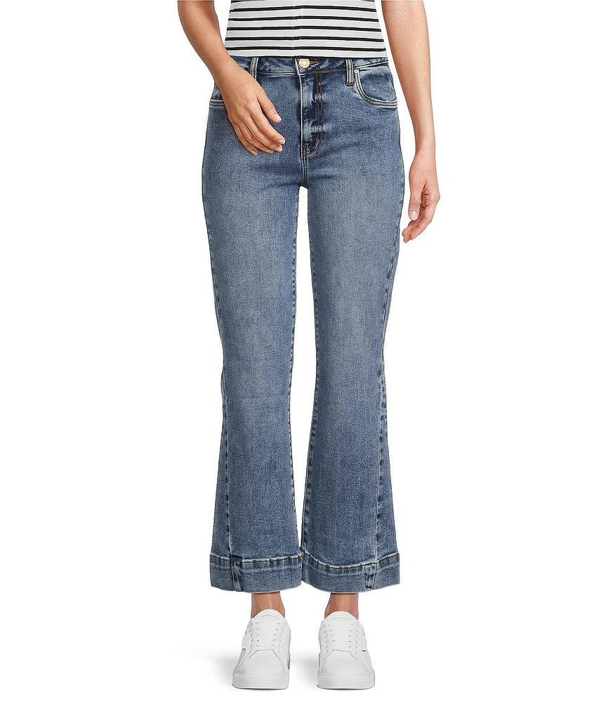 KUT from the Kloth Kelsey High-Rise Wide Leg Bottom-Inset Ankle Jeans