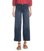 KUT from the Kloth Meg Braided Patch Pocket High Rise Wide Leg Ankle Jeans
