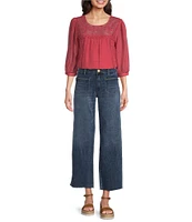 KUT from the Kloth Meg Braided Patch Pocket High Rise Wide Leg Ankle Jeans
