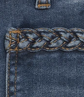 KUT from the Kloth Meg Braided Patch Pocket High Rise Wide Leg Ankle Jeans