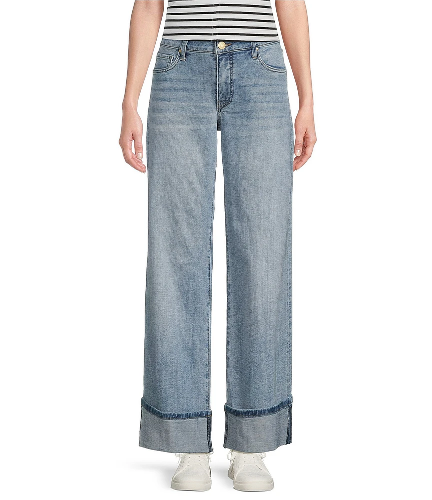 KUT from the Kloth Meg Fab-Ab High Rise Wide Leg Roll-Up Jeans