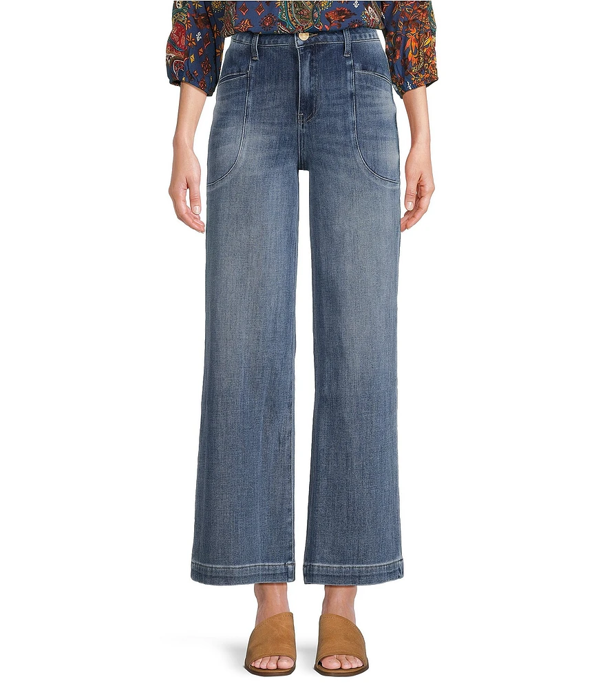 KUT from the Kloth Meg High Rise Wide Leg Inset Front Pocket Jean