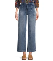 KUT from the Kloth Meg High Rise Wide Leg Inset Front Pocket Jean