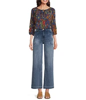 KUT from the Kloth Meg High Rise Wide Leg Inset Front Pocket Jean